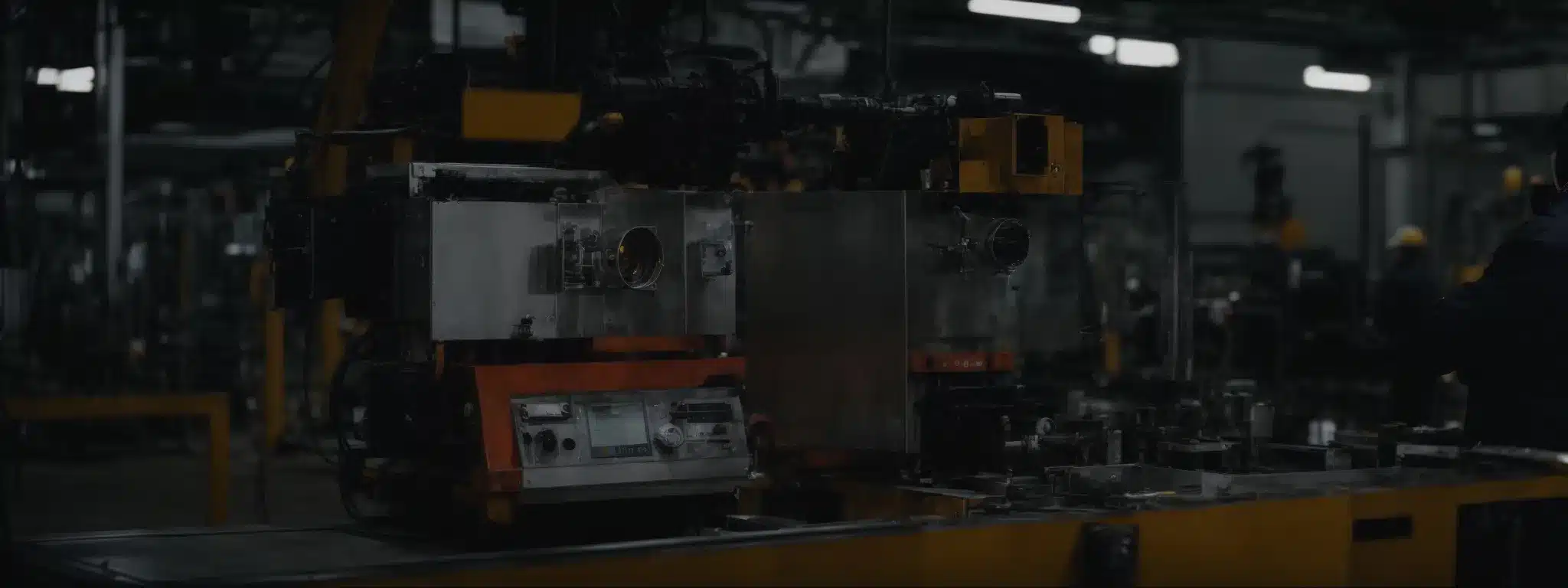 a safety inspector examines equipment in a factory setting to ensure compliance with health and safety regulations.